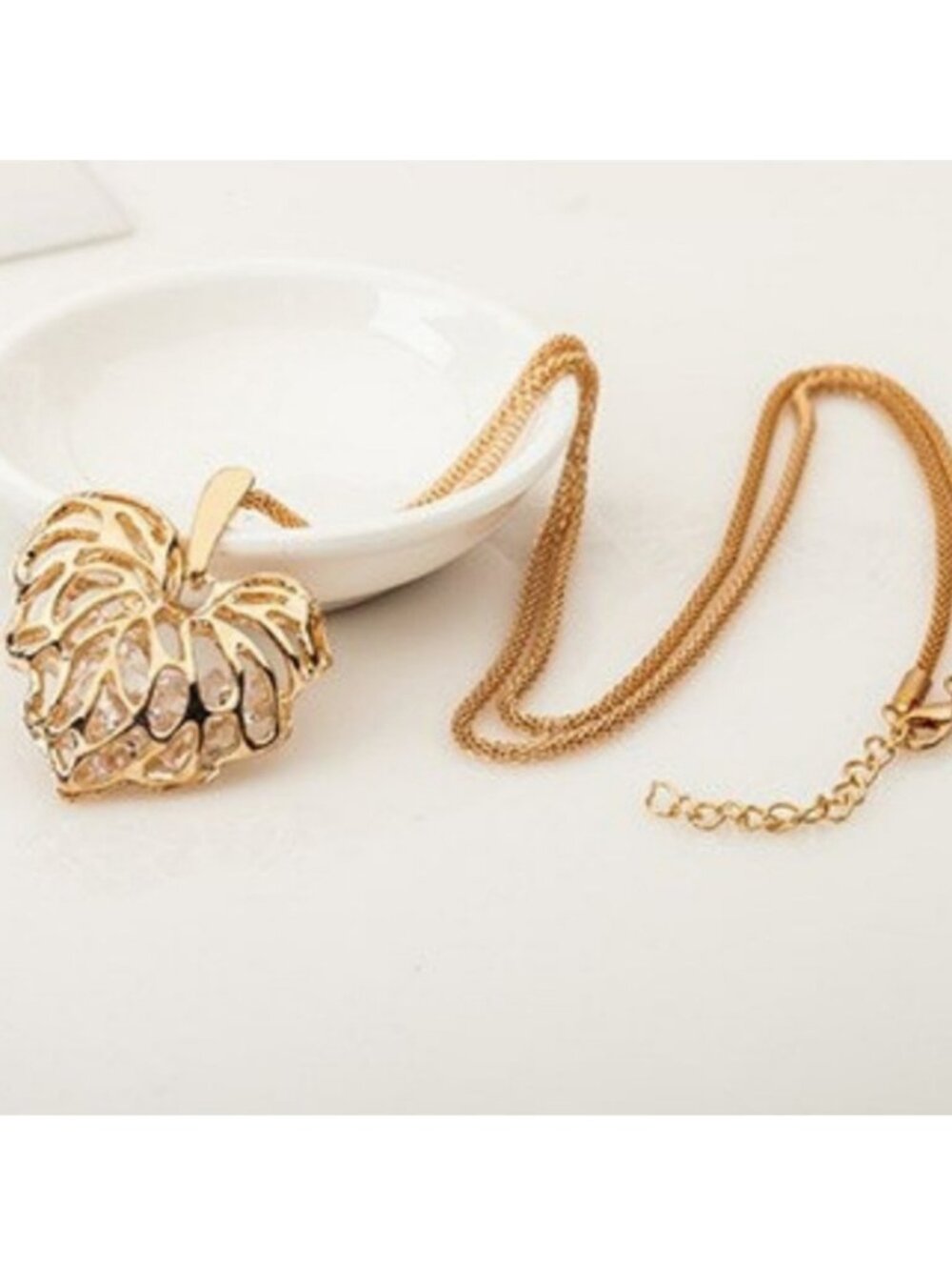 Heart Shaped Necklace with Crystals
